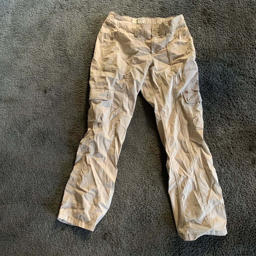 Hollister Tan Cargo Pants Lightweight Cotton Straight Leg